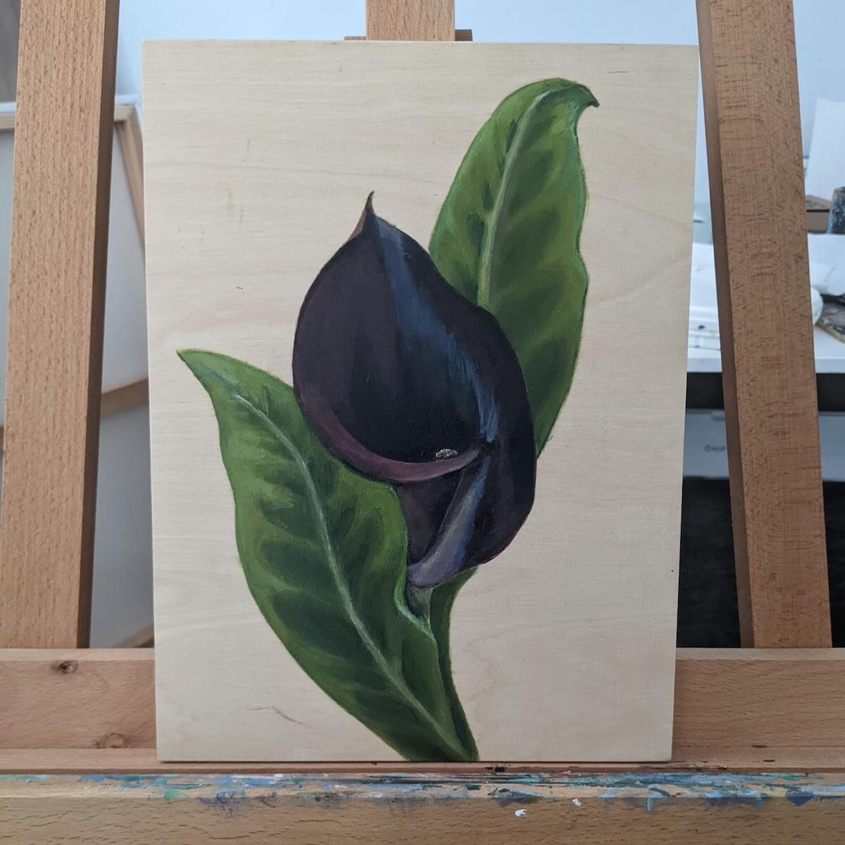 black calla lily painting