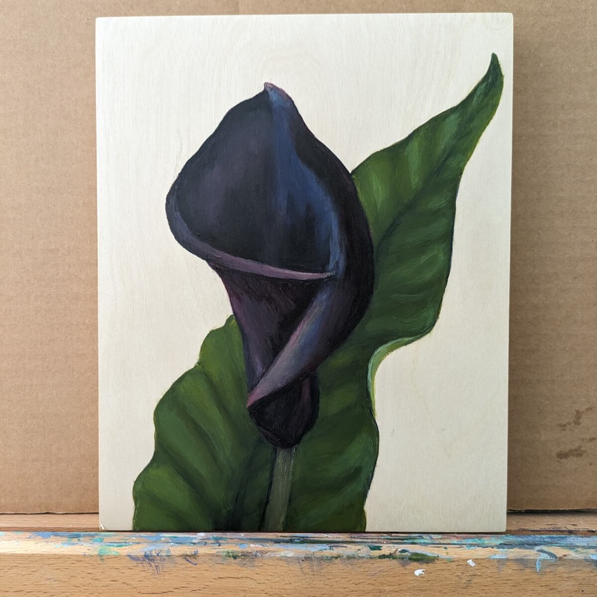 black calla lily painting