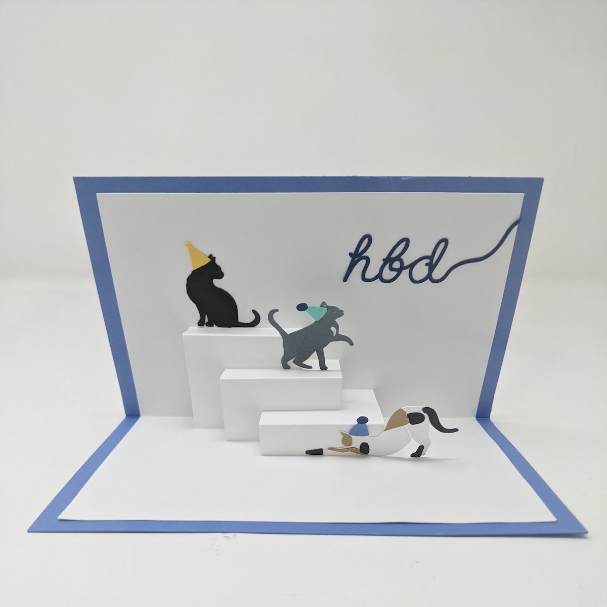 bday cat popup card